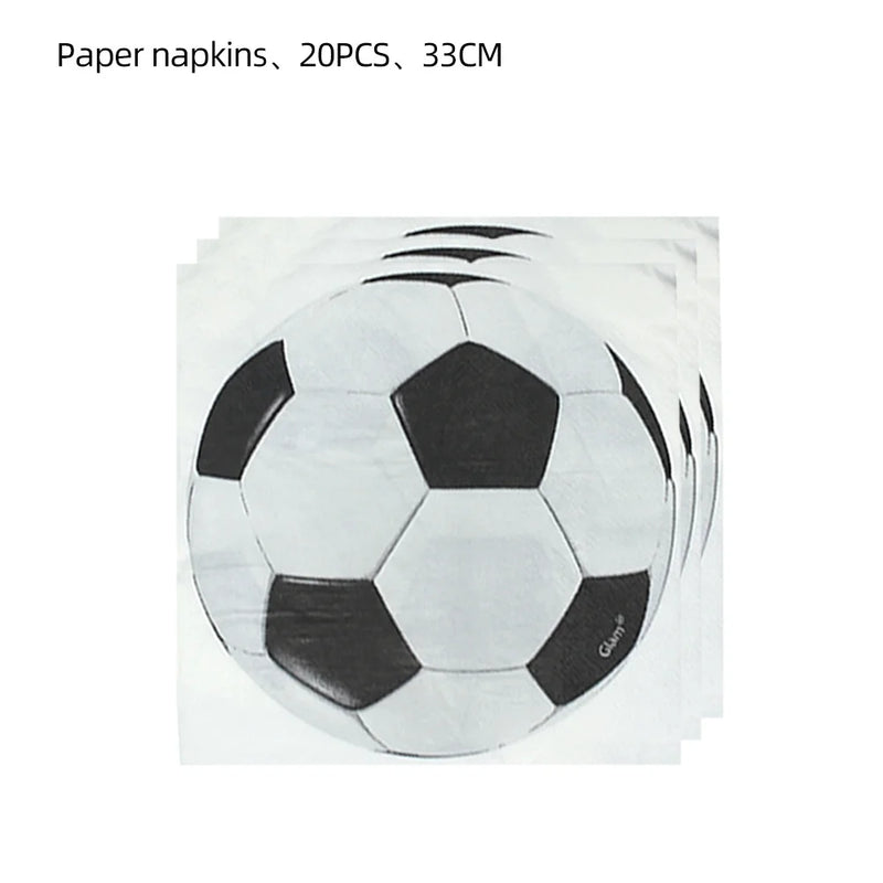 Disposable Colorful Printed Napkins Soccer Football Cafe Party Wedding Square Paper Napkin Baseball Meal Mat Food Grade Napkin