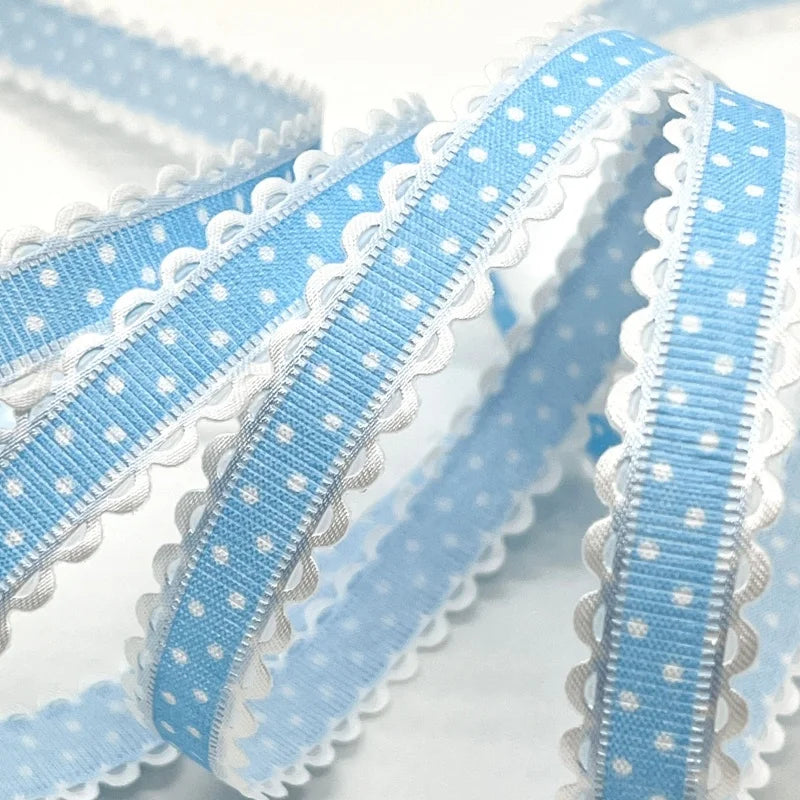 2cm 5Yards Dots Printed Embossed Ribbon For Handwork DIY Craft Bows Scrapbook Easter Wedding Christmas Deco Gift Floral Packing