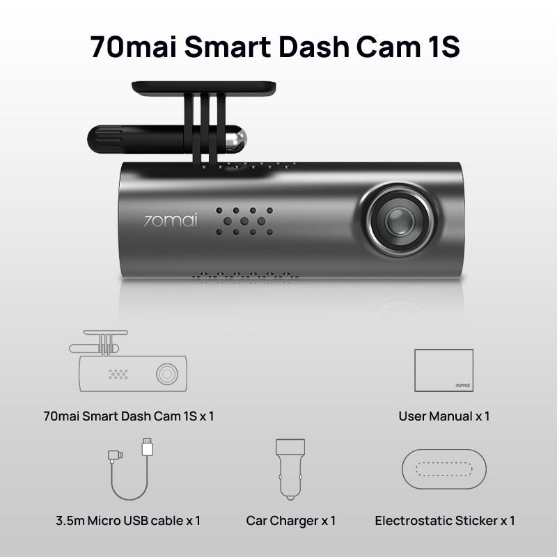 70mai Smart Dash Cam 1S English Voice Control 70 mai Car Camera 1080P 130FOV Wifi 70mai Car DVR Car Recorder Auto Recorder Wifi