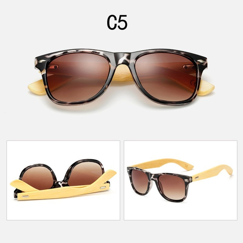 Wood Sunglasses Men Women Square Bamboo Women for Women Men Mirror Sun Glasses Oversize Retro De Sol Masculino Handmade