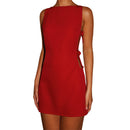 Elegant V-Neck Sleeveless Midi Dress with Ruched Waist and Side Slit Detail for Women Casual Summer Party Dress