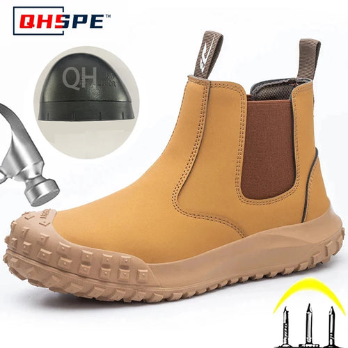 Hochwertige Herren Arbeitsstiefel Durchtrittsichere Chelsea Boots Hitzebeständige Schweißerstiefel Unzerstörbare Herrenstiefel