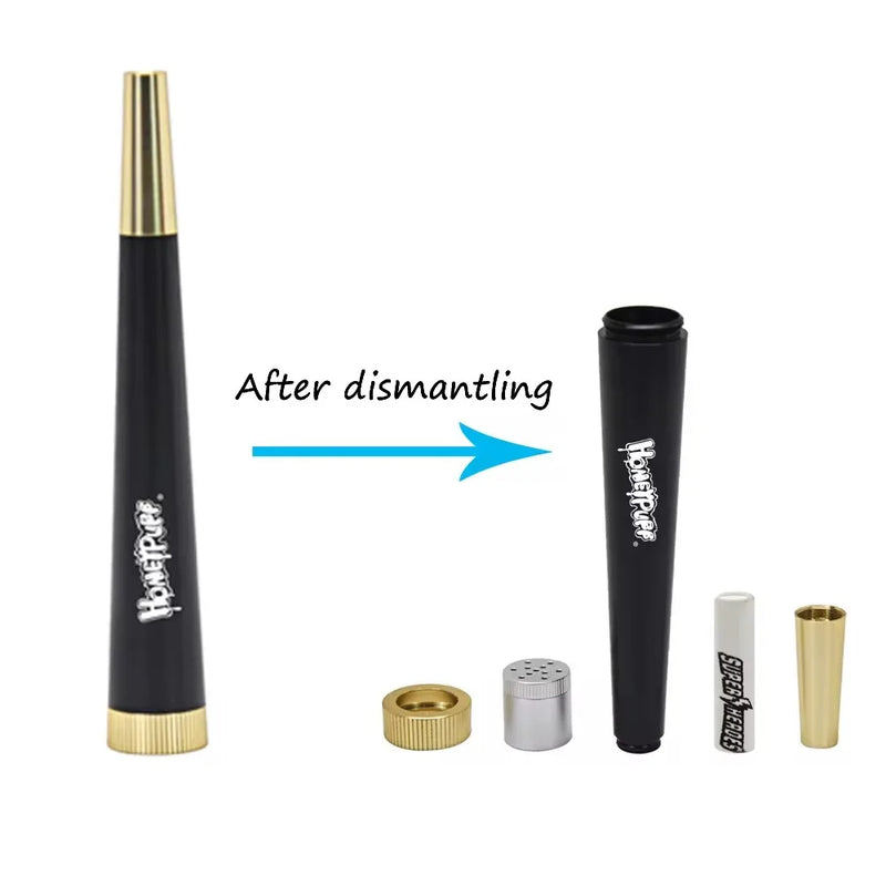 MOONSHADE Metal Dry Herb Smoking Pipe with 5mm Activated Carbon Filter Removable Cone Tobacco Pipes Smoking Accessories