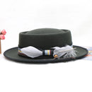 wool cowboy hats men hat felt male fedora with knot  felt hat for summer jazz disco hat for men black fedora hat  wool  hat