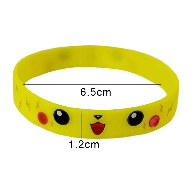 Pokemon Bracelet Anime Figure Pikachu Kids Cartoon Silicone Wristband Bracelets Birthday Party Gift Cosplay Summer Decorate Toy