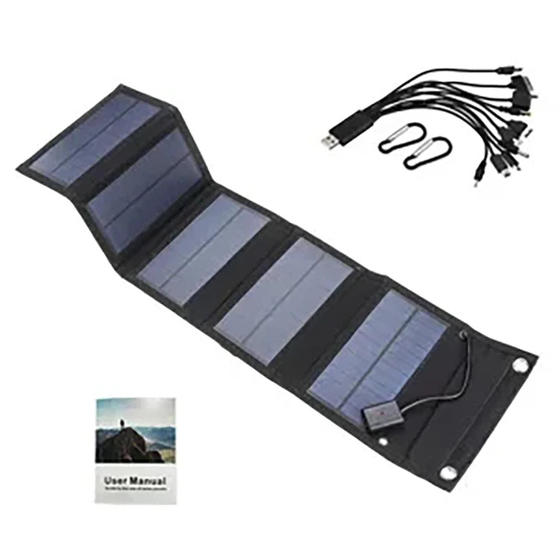 700W Foldable Solar Panel Phone Charger 5V USB Waterproof Power Banks for Cell Phone Outdoor Camping Emergency Solar Charging