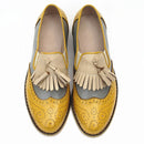 Flats Casual Shoes Women's Spring Autumn Genuine Leather Color Matching Tassel Loafers Oxford Shoes For Women Custom Shoes