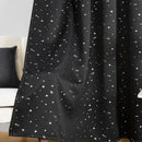 1pc Blackout Curtain, Solid Color With Metallic Star Pattern, Polyester Blend, Room Darkening, Thermal Insulated, UV Blocking Fo