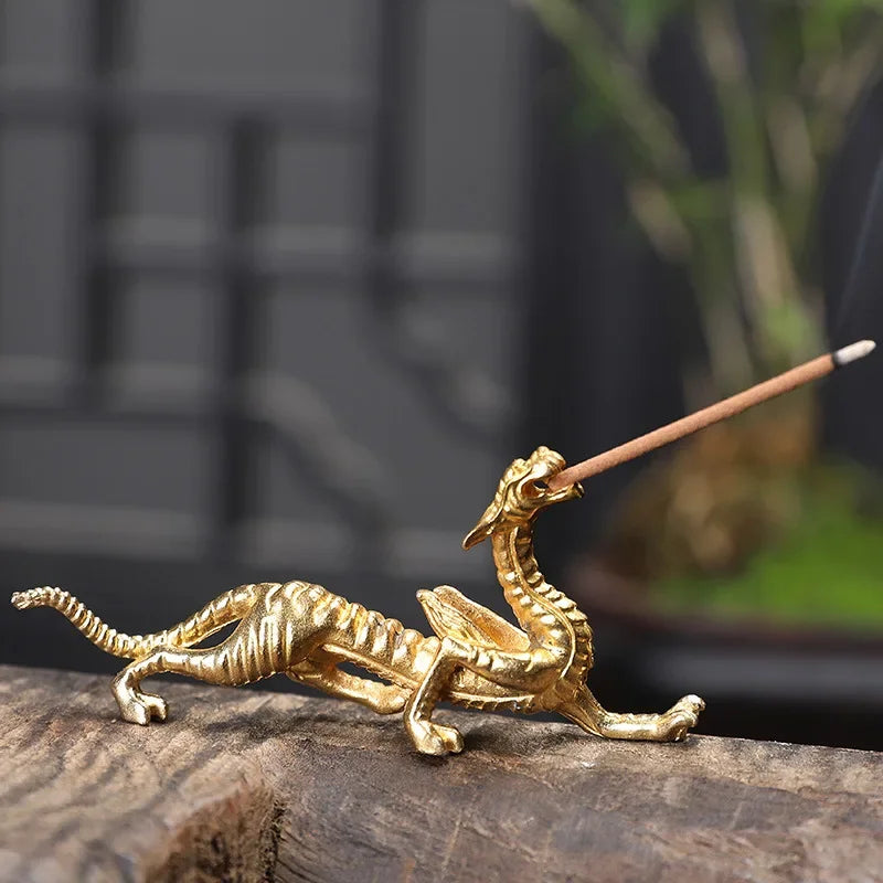 Line Incense Burner Stick Holder Fragrance Stand Meditation Dragon Shape Coil Base Mini Metal Support Rods Home Decor Burners