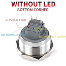 12/16/19/22/25/30/40mm Waterproof Metal Push Button Switch NO LED Light Momentary Latching Car Engine Power Switch  1NO1NC