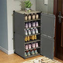 Multi-Tier Adjustable Shoe Storage Cabinet with Doors