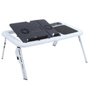 Adjustable Laptop Desk Lightweight Foldable Laptop Desk for Notebook PC Folding Car Bed Sofa Desk Stand Table Tray with Cool Fan