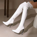Autumn and Winter New Style Fashion High-heeled Women's Long Boots Sharp Toe Sexy Party Over The Knee Boots High 12cm Size 35-48