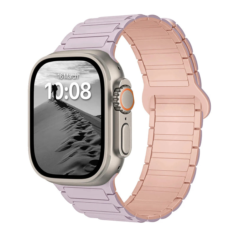 Magnetic Strap for Apple Watch Band 44mm 49mm 45mm 41mm 40mm Silicone Bracelet for IWatch Ultra 2 Series 9 8 7 6 5 4 SE 3 42mm