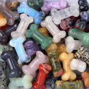 Handschnitzte Mini-Hundeknochen-Statue, Edelstein-Heilkristall-Knochenfigur, Zimmerornament, Taschenstein, Sammlerstück, Heimdekoration, Geschenke
