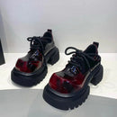 The Crimson Contour | Italian-Inspired Patent Leather Loafers with Architectural Sole