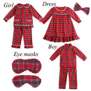 Mudbala Baby Toddler Christmas Matching Family Pajamas Girls Boys Flannel Tartan Kids Pyjamas Set With Eyemasks And Bows Hairpin