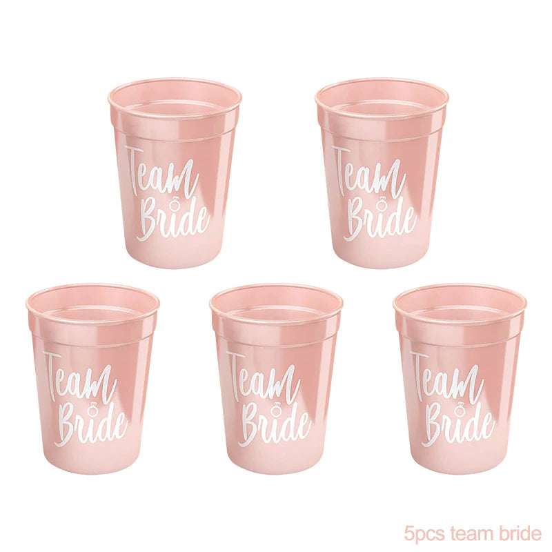 Bachelorette Party Wedding Decoration Bride Team Plastic Drinking Cups Bridal Shower Gift To Be Bride Hen Party Supplies