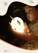 LED Night Light Silicone Rabbit Touch Sensor Lamp Cute Animal Light Bedroom Decor Gift for Kid Baby Child Table Lamp Home Decor
