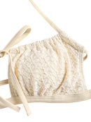 ZAFUL Women's Lace Overlay Halter Tied Cheeky High Leg Brazilian Two Piece Swimwear Bikini Set