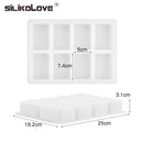 7.4*5cm 8 Cavity Rectangle Silicone Soap Mold for DIY Soaps Making Handmade Loaf Soap Forms Supplies Epoxy Resin Molds