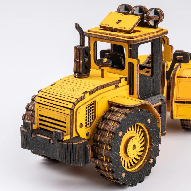 New Robotime ROKR Bulldozer Engineering Vehicle for Children Practice Hand-on Skills 3D Wooden Puzzle Creative Block Toys TG509K