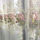 Neue Artikel Pfingstrosen-Stickerei Tüllvorhang für Wohnzimmer Europäische elegante Blumenstickerei transparenter Voile-Vorhang für Schlafzimmer