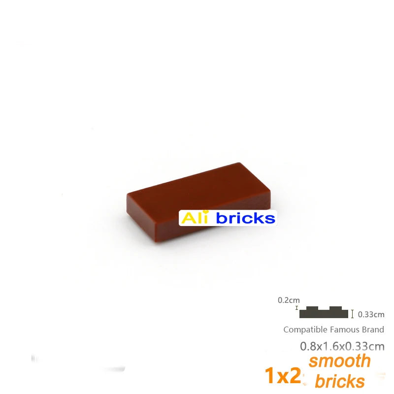 100pcs Bulk Blocks Building Bricks Smooth 1X2 Educational Assemblage Construction Toys for Children Size Compatible With 3069b