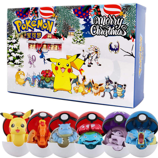 Pokemon Figures Ball Variant Model Pikachu Jenny Turtle Pocket Monsters Action Figure Toy Christmas Gift Box