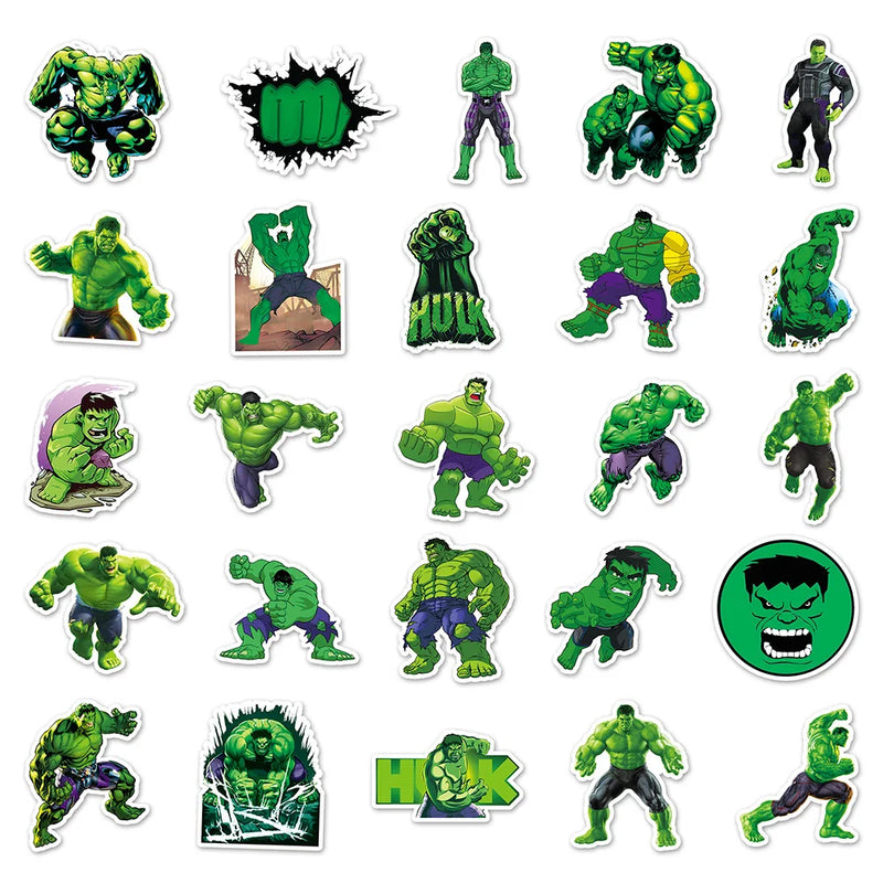 10/30/50pcs Disney Marvel Avengers Super Hero Hulk Stickers Skateboard Luggage Laptop Car Phone Cool Waterproof Sticker Kid Toy