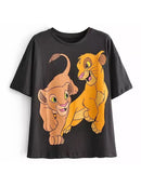 Disney Stylish The Lion King King of the Jungle Cartoon Print T-Shirt O-Neck Pullover Short Sleeve Casual Fashion Women Tee Tops