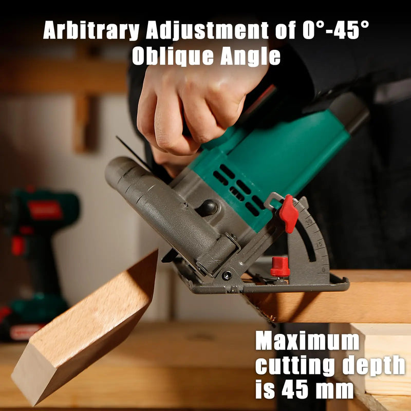 HYCHIKA High Quality Circular Saw 1300W Adjustable Cut Angle 65mm Cutting Depth for Wood Professional Electric Saw Power Tool