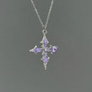 LATS 2025 New Purple Love Cross Necklace Exquisite Trend Punk Dark Style Clavicle Chain Fashion Jewelry