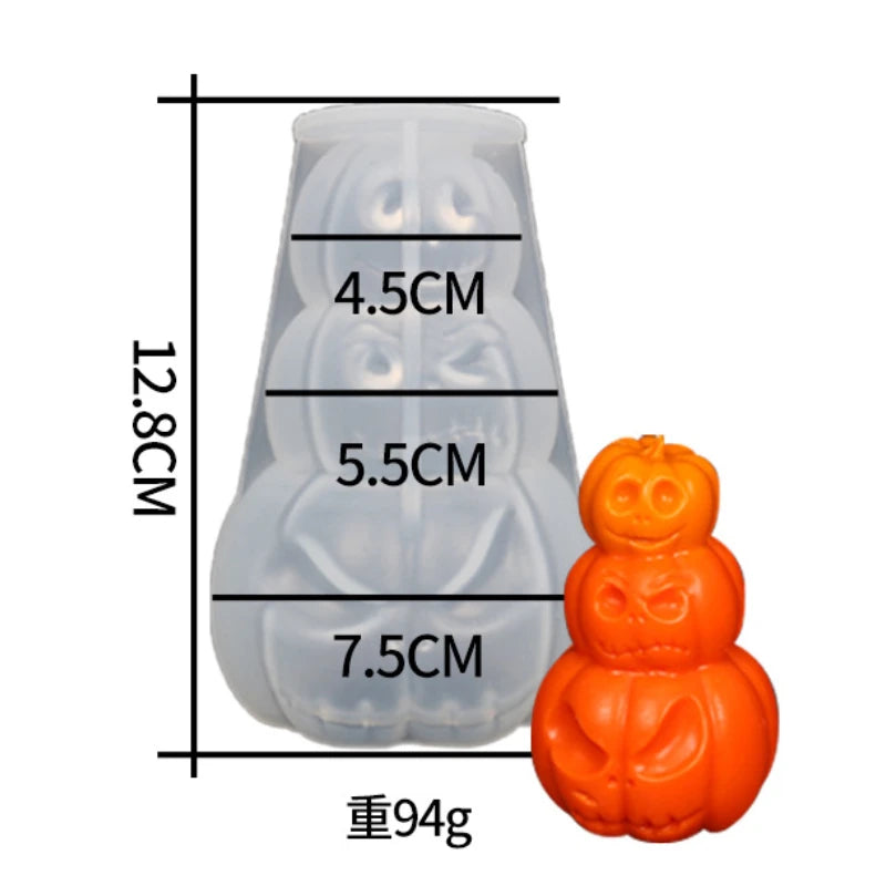 Halloween Pumpkin Candle Silicone Mold DIY Candle Making Soap Resin Chocolate Beeswax Mold Christmas Gifts Craft Home Decor