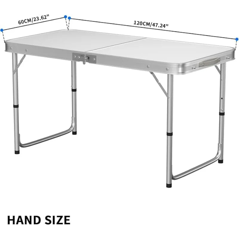 Camping Aluminium Folding Table｜Camping Table｜Height Adjustable｜Portable with Carrying Handle｜For Picnic/Kitchen/Garden