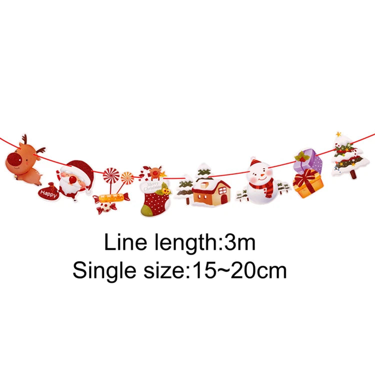 Christmas Banner 2023 Merry Christmas Decorations for Home Garland Santa Claus Navidad Natal Xmas Gift Noel Decor New Year 2024