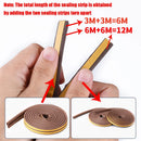 6M/12M Door Window Seal Strip DIEP Self-adhesive Acoustic Foam Sealing Strip Tape Insulation Windproof Rubber Weatherstrip