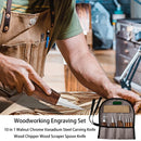10Pcs Wood Carving Tools Set with Detail Wood Carving Knife Wood Chisel Knife Gloves Carving Knife Sharpener for Spoon Bowl Cup