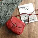 Johnature Retro Genuine Leather Women Summer Small Bag 2026 New Simple Leisure Nature Cowhide Female Shoulder & Crossbody Bags