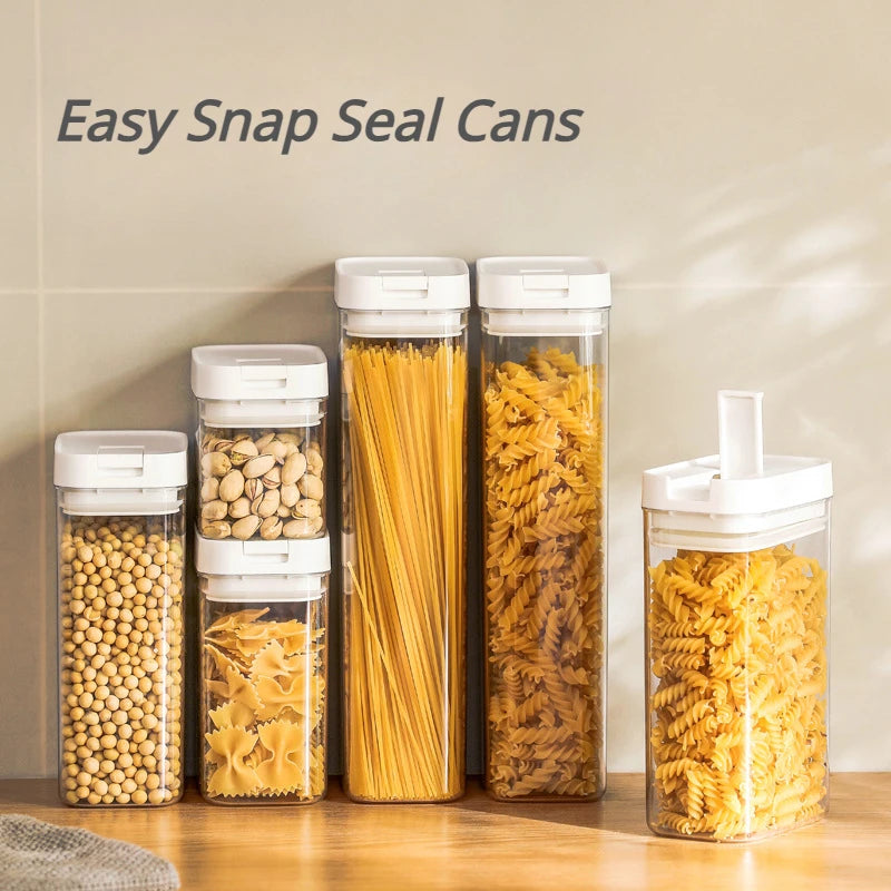 Sealed Plastic Food Storage Box Cereal Candy Dried Jars with Lid Fridge StorageTank Containers Household Items Kitchen Organizer