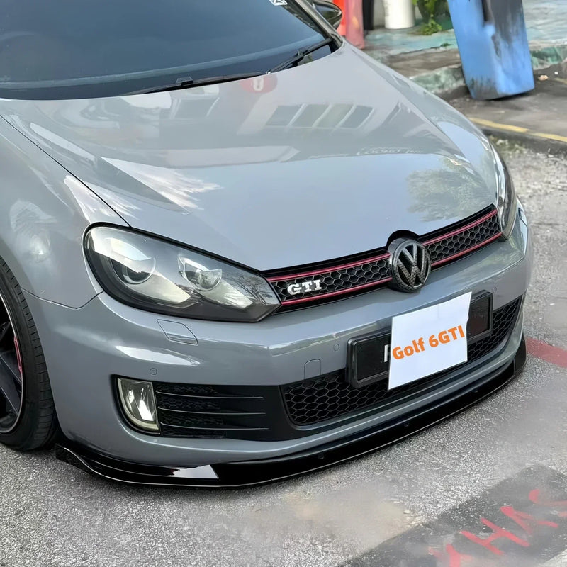 Gloss Black Maxton Style Car Front Bumper Lip Spoiler Splitter For VW Golf MK6 GTI GTD TSI TDI  MPI Standard 6R R20 2009-2013