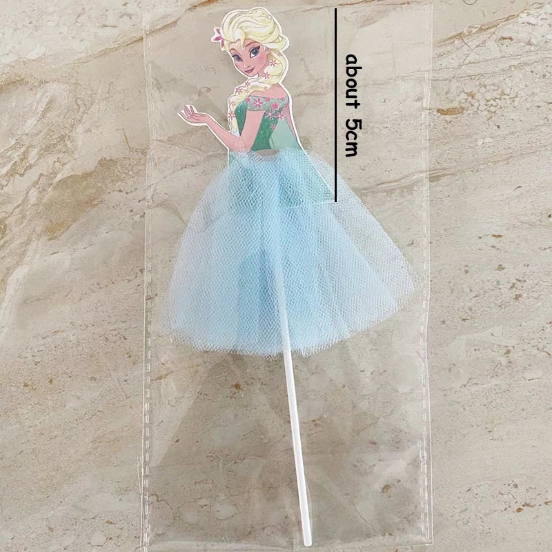 Disney Princess Cake Decoration Frozen Cake Cupcake Toppers Cake Flag for Baby Shower Happy Birthday Supplies Party Cake Decor