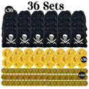 6-48Sets Pirate Party Supplies Halloween Pirate Costumes Child Birthday Party Favors Pirate Accessories Pirate Hat Sword