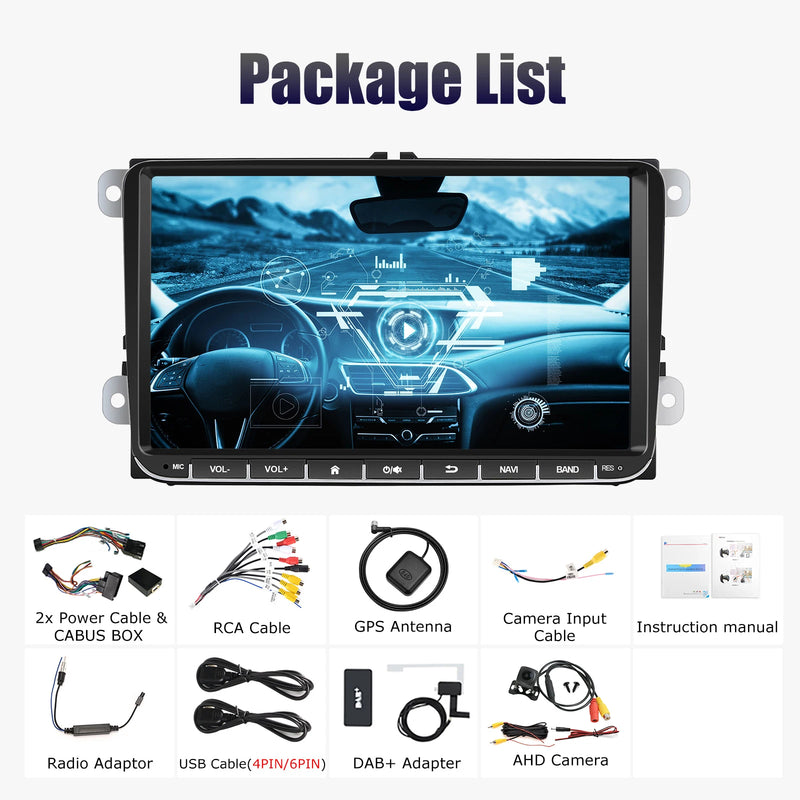 ESSGOO Android 14 4G 64G For Volkswagen Passat b6 b7 golf 5 6 Polo Jetta Skoda Car Radio Multimedia Player GPS WiFi RDS Carplay
