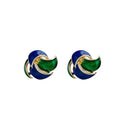 Modische französische Vintage geometrische Ohrclips Retro blaue Emaille runde Ohrclips Ohrringe für Frauen nicht durchstochen Brincos
