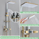 Rozin Black Smart Thermostatic Shower Faucet Set Bathroom Intelligent Rainfall Digital Mixer Tap With Rack and Bidet Bath System