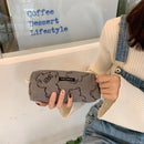 Cute Floral Corduroy Pencil Case Small Cosmetic Lipstick Travel Portable Storage Bag Stationery Pen Makeup Bag Handbag Organizer