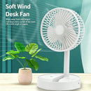 Foldable Retractable Mini Desk Fan USB Rechargeable Portable Small Electric Fan With Built In Phone Stand Storage Design For Off