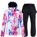New Warm Colorful Ski Suit Women Waterproof Windproof Skiing and Snowboarding Jacket Pants Set Female Outdoor Snow Costumes
