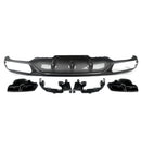 For Mercedes W213 E200 E300 2016-2020 AMG Carbon Style Rear Diffuser with Tailpipe